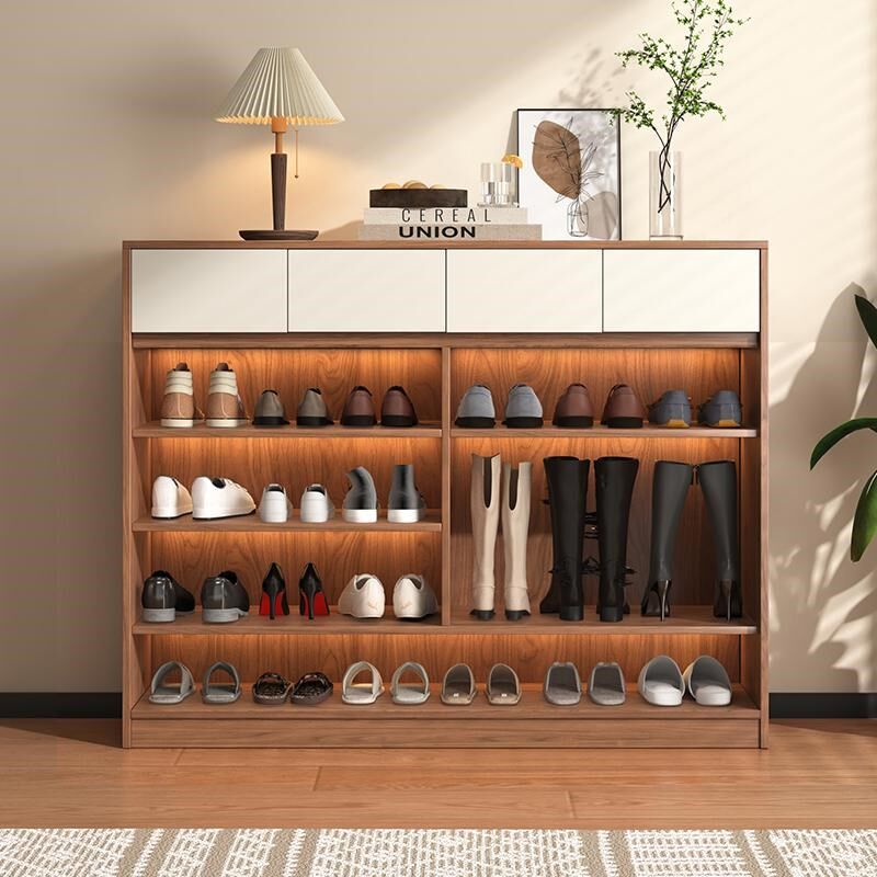 实木鞋柜颗粒g板家用室内门口爆款进门楼道口鞋柜阳台玄关鞋架子