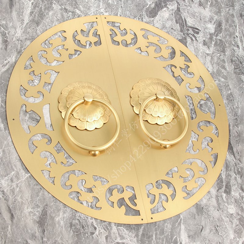 新中式纯铜大门把手花园庭院木门拉环简约门环中式古典.门锁铜拉