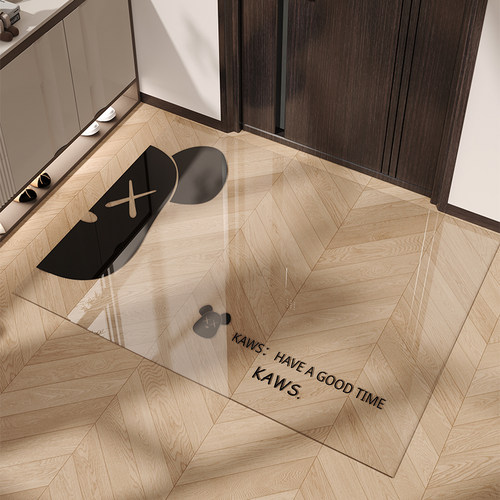 软玻璃透明入户垫卡通耐脏免洗可擦轻奢高级感门垫可裁剪定制地毯