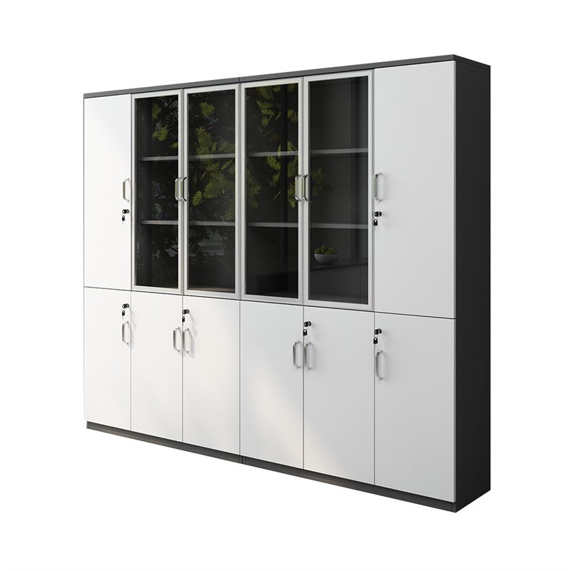 木质文件柜办公家具办公室资料柜带锁落地现代书柜隔断Z储物档案