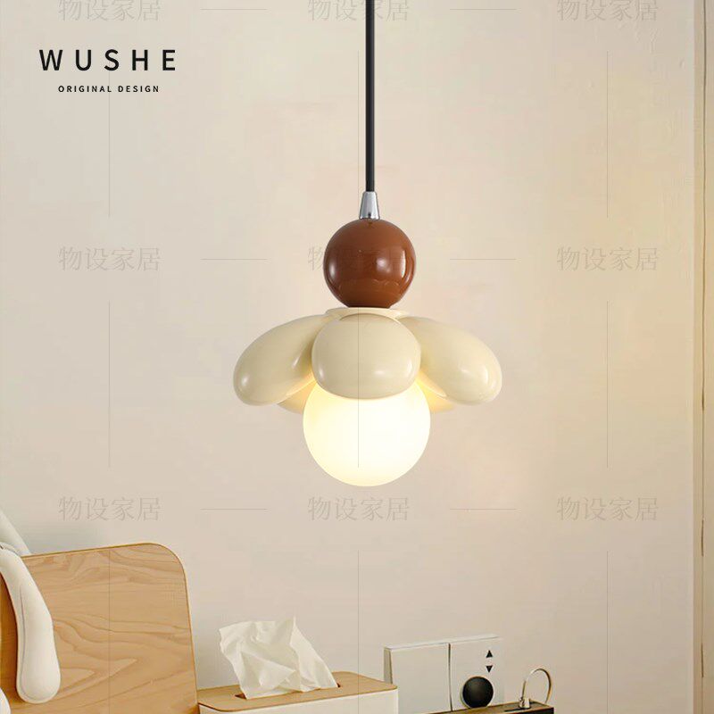 法式奶油风卧室小吊灯花朵可爱少女心床头垂线灯过道走廊玄关灯具