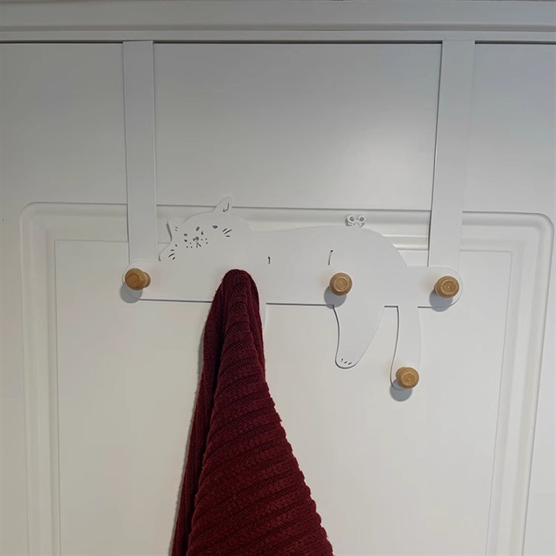 无痕门后挂钩家用免打孔卧室门上置物架子壁挂创T意连排挂架挂衣