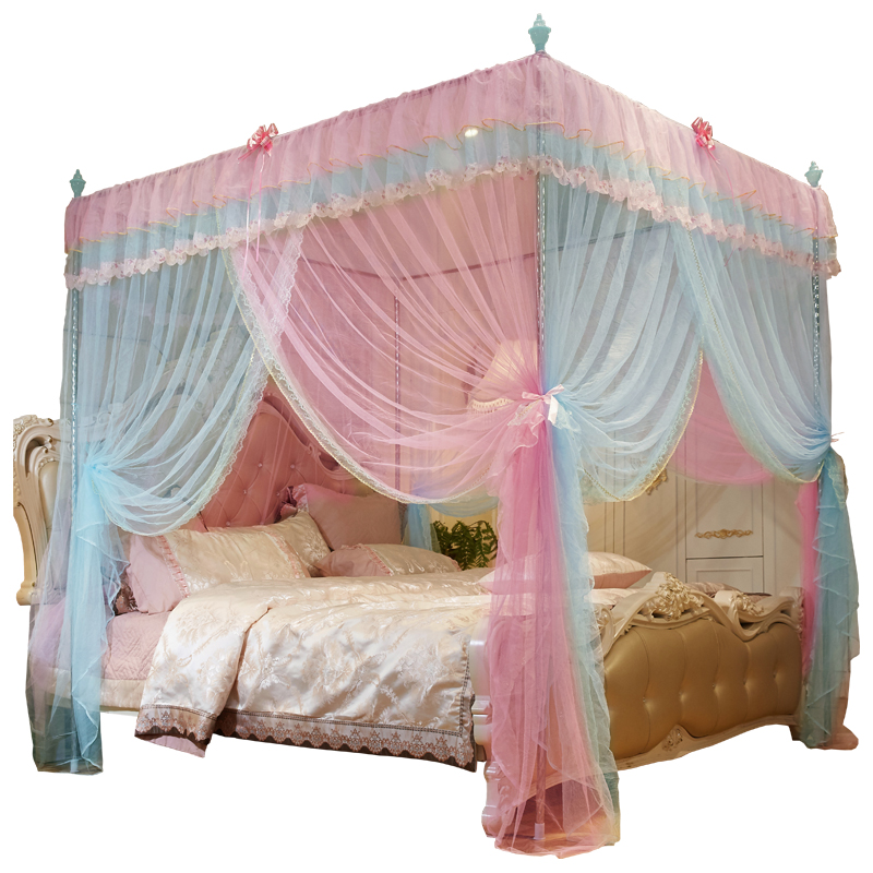 2023新款网红蚊帐家用双人三开门落地1.8米床公主风加V高加密1.5