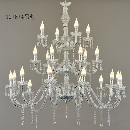 新款婚庆道具双层欧式亚克力水晶吊灯婚礼堂铁艺吊顶装饰T台路引