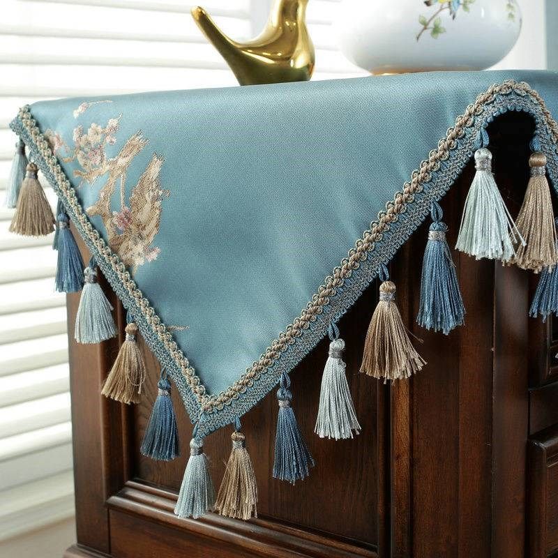 新中式床头柜桌布布艺高档轻奢防尘布八仙桌台布家用正方形茶几垫,居家布艺,床头柜盖布,淘宝优惠券,粉丝福利购,淘宝优惠卷