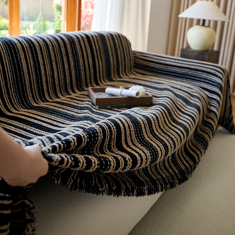 轻法式奶油风沙发巾四季通用高级感沙发盖布沙发T套罩全包沙发毯