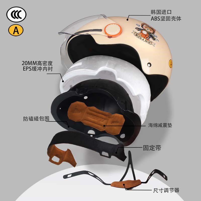 国标3C电动摩托车头盔男女士四季通用半盔夏季防风防晒韩版安全帽