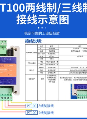 2路4路8路PT100铂电阻温度采集变送器485隔离型工业级Modbus模块