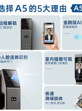 米系指纹锁智能门锁Pro家用防盗门密码锁E30电子锁人脸识别智能锁