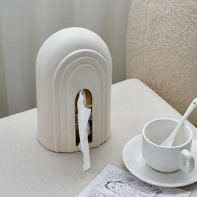 陶瓷创意纸巾盒客厅高档轻奢高级设计感面纸盒桌面立式收纳纸抽盒