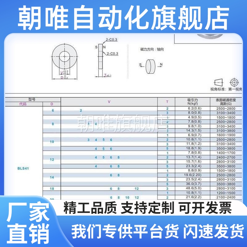 替代形磁铁 BLS41-D25V/DT30-V6/V8/V1XCJ0/12环-1/T2/T3/T5