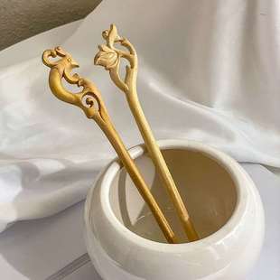 Handmade Peach Wood Hairpin Antique Hairpin Hairpin Womens