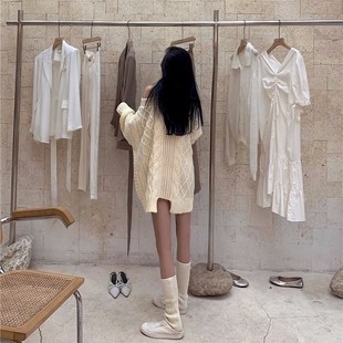 Sense High Neck Sweater Off Design Pullover shoulder Women