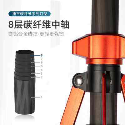 捷宝ls255碳纤维反折灯架折叠超轻机吸顶灯补光灯闪光灯钓鱼灯支