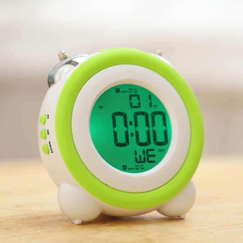 闹钟闹钟计时器电子打铃闹钟静音夜光时尚贪睡学生闹表牀头锺小