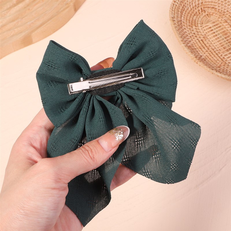 2Pcs/set Women Girls Sweet Solid Bowknot Hair Clips Print Bo