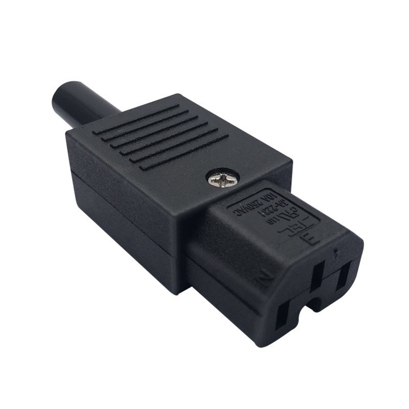 。JEC接线插头电源接头IEC320母插-C13带插头C15凹槽免焊头自接线