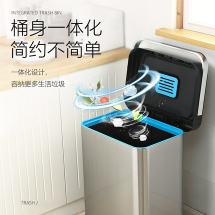 大号分类垃圾桶家用环保不锈钢脚踏式带盖双内桶厨房垃圾箱创意