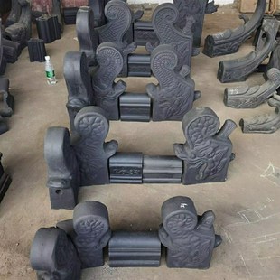 青瓦翘角配件古建飞檐翘角屋顶仿古屋脊博古正吻亭子五脊六兽中式