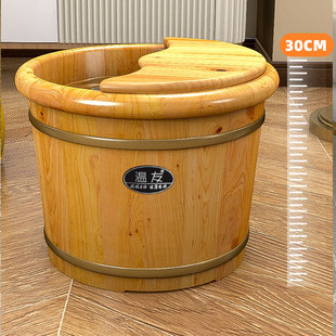 香柏木泡脚桶家用保温泡脚桶木质洗脚盆养生足浴泡脚盆实木洗脚盆