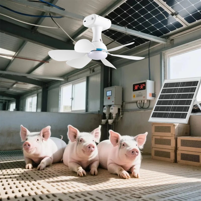 太阳能风扇灯动物专用养r殖大功率急速降温长续航兔鸡狗牛羊猪风