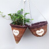 手工柳编藤编壁挂花篮田园家居墙面装 绿植多肉花盆 饰品垂吊悬挂式