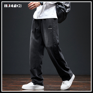 休闲裤子男生2024秋季新款美式高街宽松直筒长裤子青少年运动裤男
