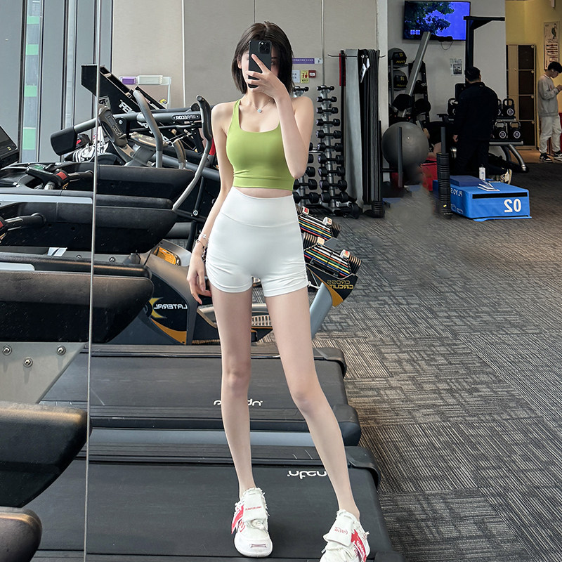 岚纹抽绳蜜桃提臀健身短