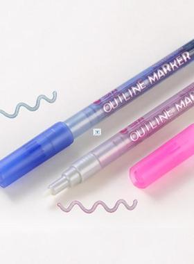 Double Line Pen Metallic Color Magic Outline Marker Pen DIY