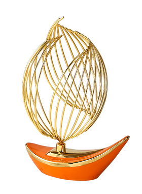 一帆风顺生水起帆船摆件办公室桌现代轻奢高档玄关酒柜金属装饰品