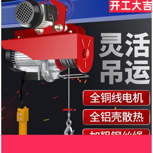 适用电动葫芦220V带跑车0.5吨1龙门架吊机家用小型提升机升降起重
