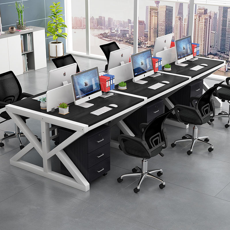职员办公桌椅组合简约现代财务电脑桌办公室卡座4/6人员工工作位