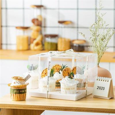 纸杯蛋糕盒包装盒透明六粒4粒6粒12粒麦芬马芬蛋糕加高烘焙包装