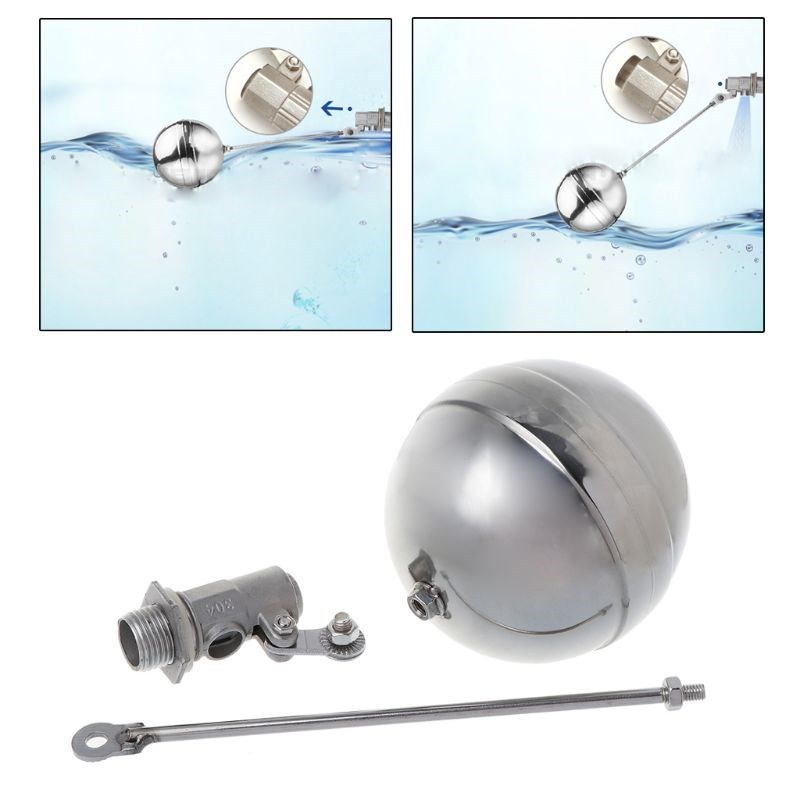 DN15 Male Thread Water Tank Ball Stainless Steel Flow Contro