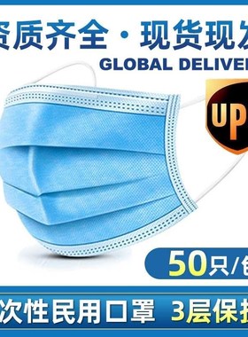 Surgical Face Mask 50pcs  3ply Earloop masks