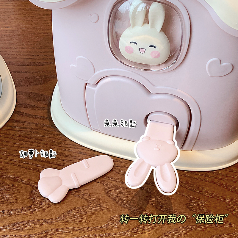 网红儿童存钱罐2023年新款只进不出密码储蓄钱箱兔子密码男孩女孩