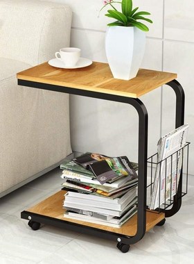 -Coffee Sofa Side End Table Snack Stand Rolling Over mobile