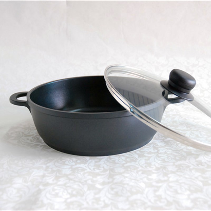 。三汁焖锅平底锅家用复合汤锅韩式火锅不粘锅电磁炉锅燃气灶通用