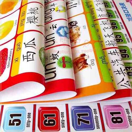极速小朋友认字卡幼儿园看图识字卡片贴图6岁水果婴儿知识挂图墙