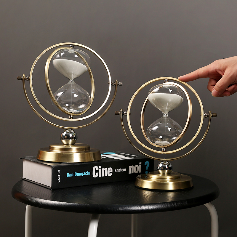 轻奢沙漏摆件创意计时器办公室书柜工艺品客厅玄关摆设电视柜装饰