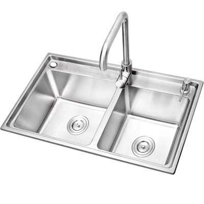 加厚水槽双槽洗菜盆SUS304不锈钢左右对称同大厨房洗碗池套餐