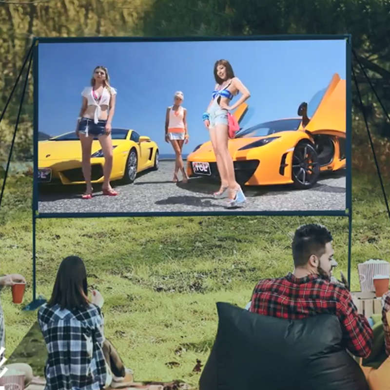 防风户外投影幕布户外露营幕布100寸120寸投影幕布支架幕布野营幕