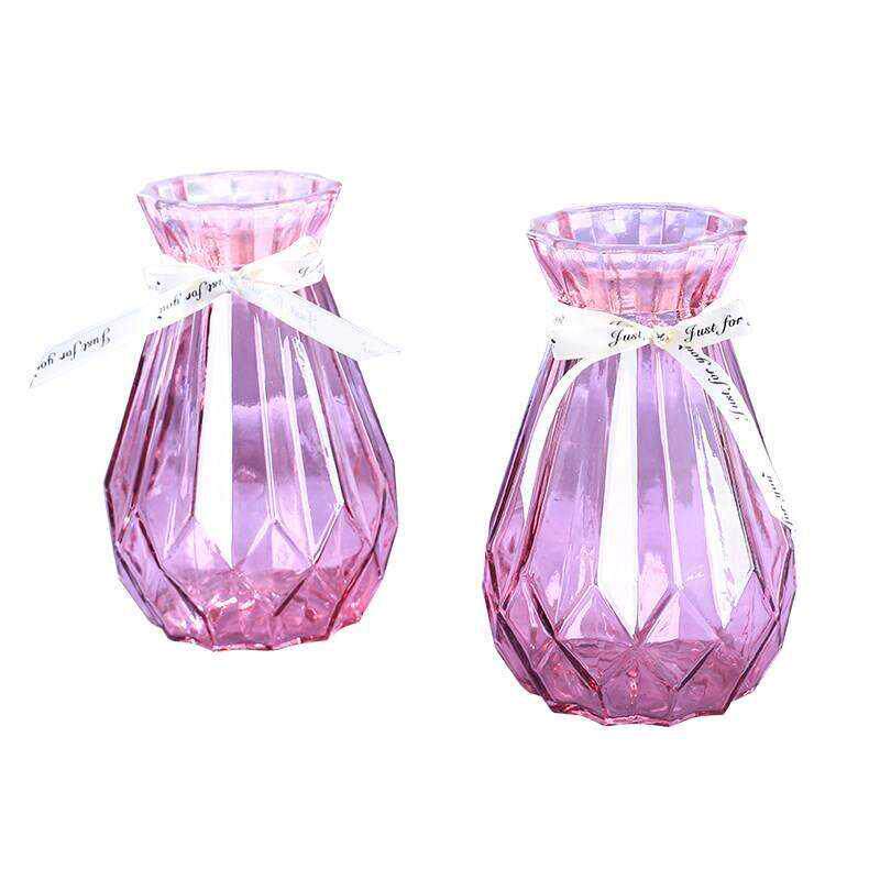 欧式玻璃花瓶透明创意水培植物绿萝器皿花瓶简约干花装饰客厅摆件