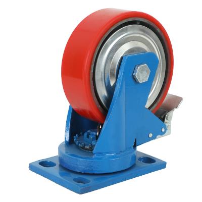 聚氨酯载重铁芯5寸8寸6寸脚轮超重型轮4寸1吨轮子万向轱辘手推车