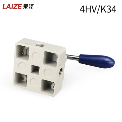 。莱泽气动开关气缸气阀手动阀4HV210-08 K34R6-8/8D三位四通手转