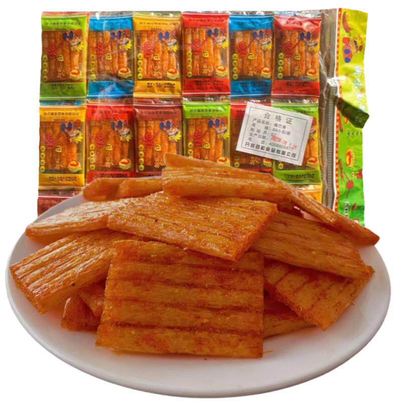 -网红辣条亲嘴片麻辣零食8090后怀旧麻辣大刀肉面筋湖南重庆风