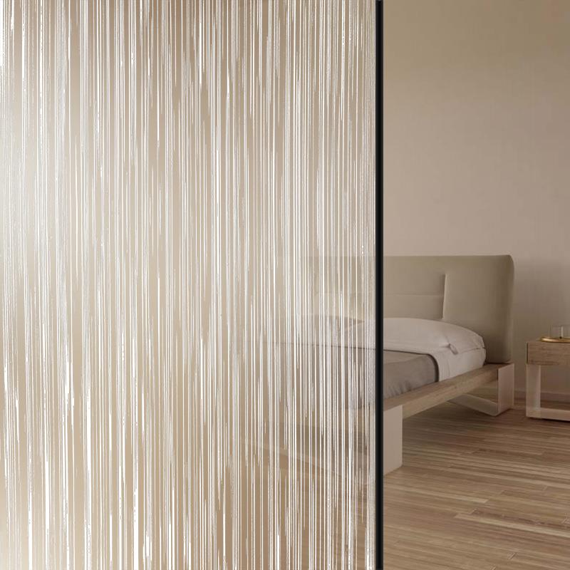 针叶林玻璃膜磨砂装饰膜透光不透明办公室隔断pet薄膜细条条纹贴