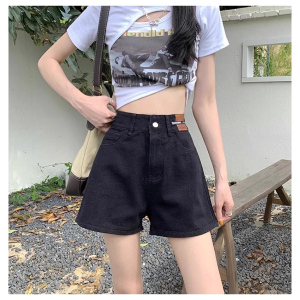 2025春夏新款美式复古高腰宽松a字显瘦百搭牛仔短裤女