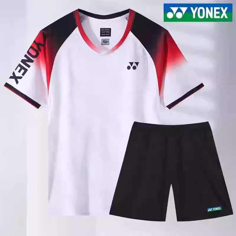 YONEX尤尼克斯羽毛球服男女T恤速干透气运动套装yy网球训练比赛服