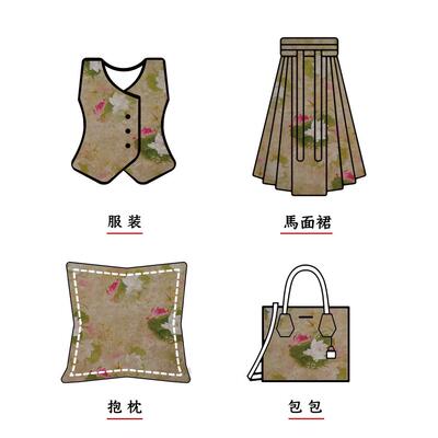 国连风全人香丝云印花面料古风衣衬衫汉服裙提花布